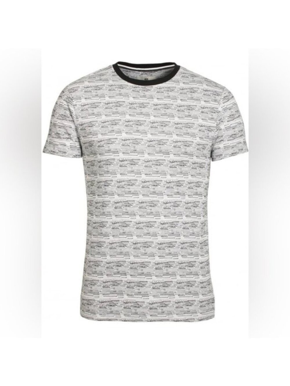 BELLFIELD Men’s Hewitt Jacquard Print T-Shirt White gray and black size large